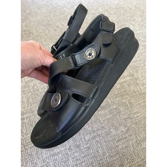 SAS black leather nautical sandals womens 11 N - Picture 6 of 8